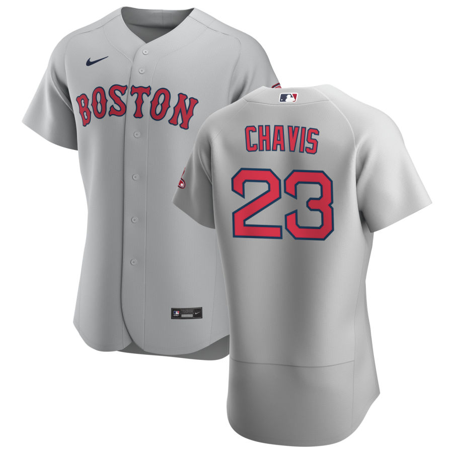 Boston Red Sox #23 Michael Chavis Men Nike Gray Road 2020 Authentic Team MLB Jersey->boston red sox->MLB Jersey